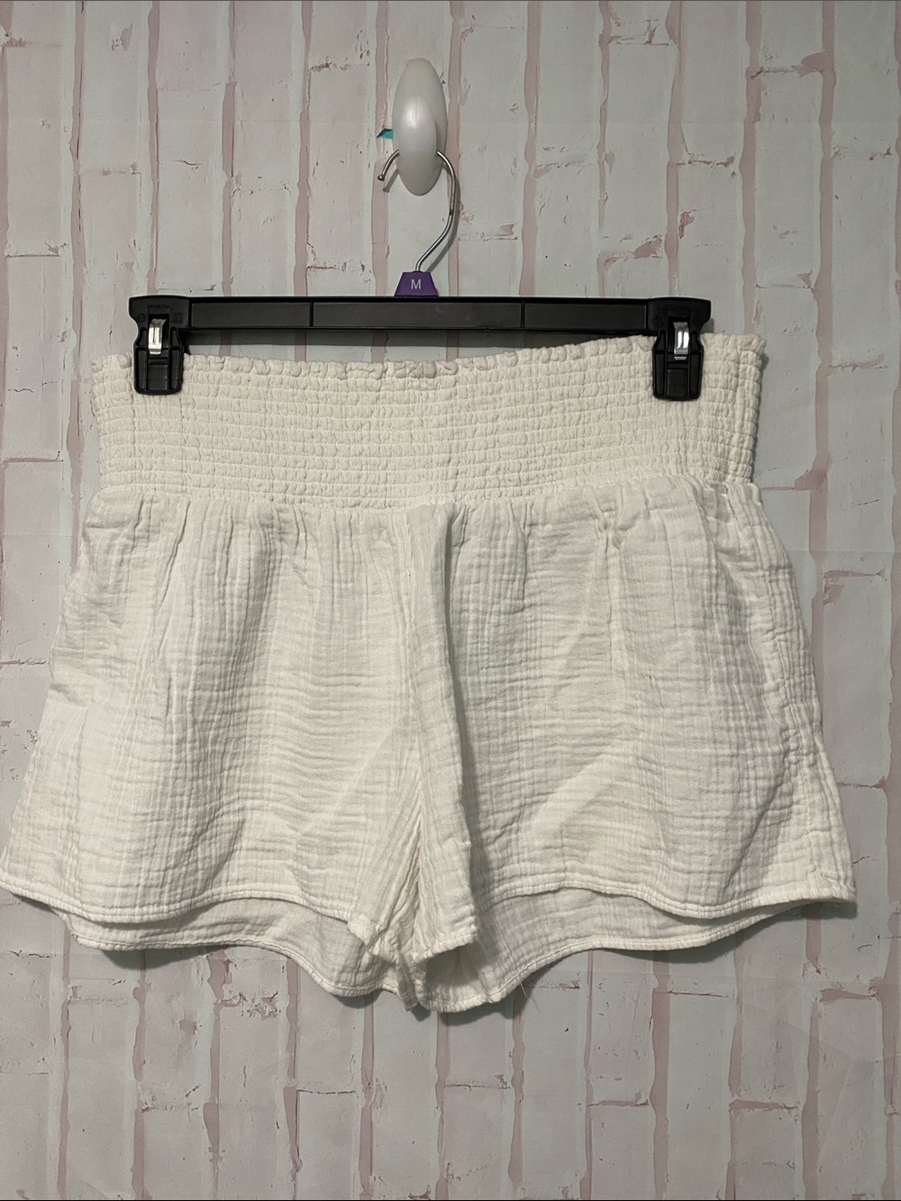 Vineyard Vines White Cotton Muslin Gauze Pull-On Shorts size L
